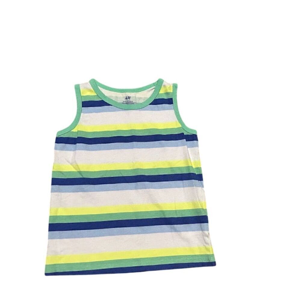 H&M Boys Multicolor Striped Tank Top Size 4-5 Sleeveless Casual